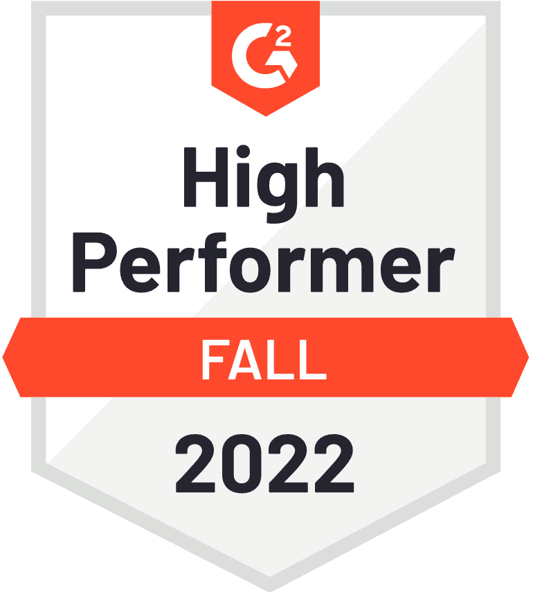 G2 Badge for High Performer in Fall of 2022