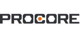 Procore logo in black and orange